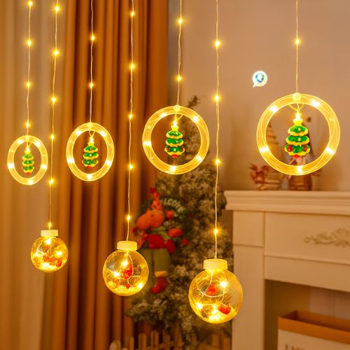 Cortina Aros & Esferas LED 🎄
