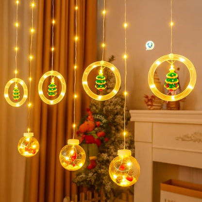 Cortina Aros & Esferas LED 🎄